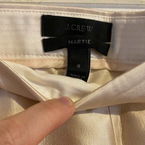 J. Crew Martie silk pants size 8 color cream - Picture 3 of 3